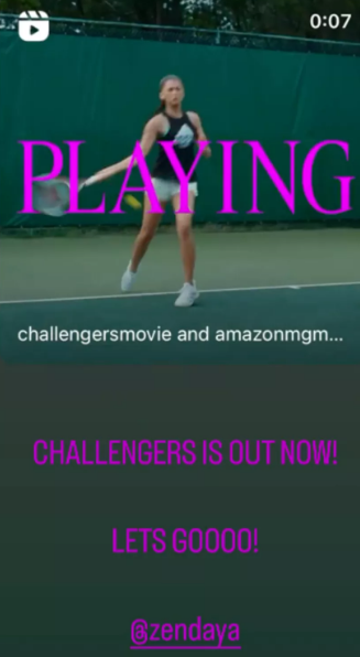 Zendaya's new movie Challengers