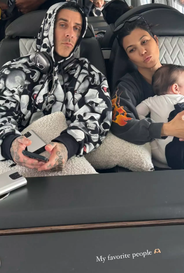Kourtney Kardashian and Travis Barker with son Rocky