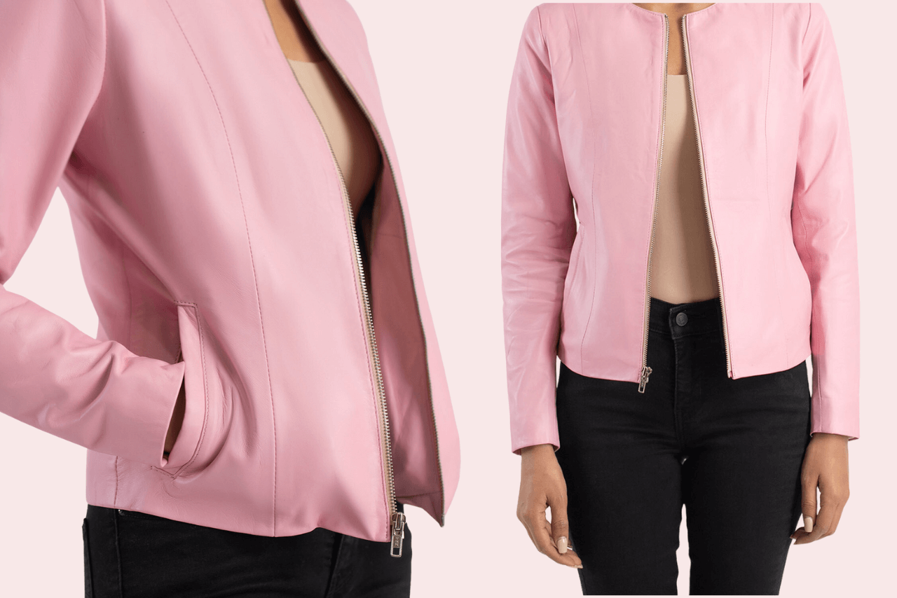 How This Pink Collarless Leather Jacket Became My Favorite