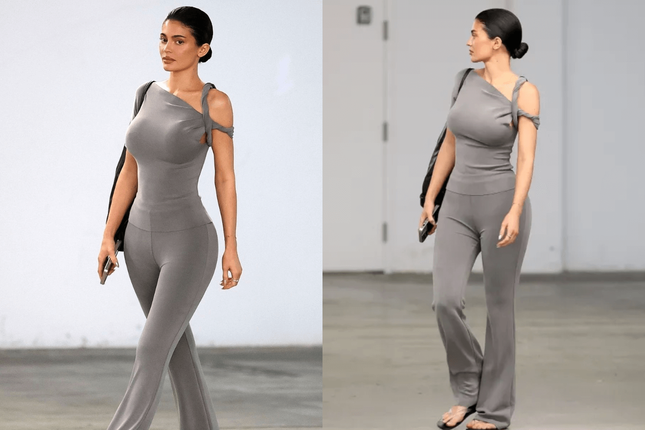 Kylie Jenner's Slinky Gray Loungewear is Giving Us Major Inspo