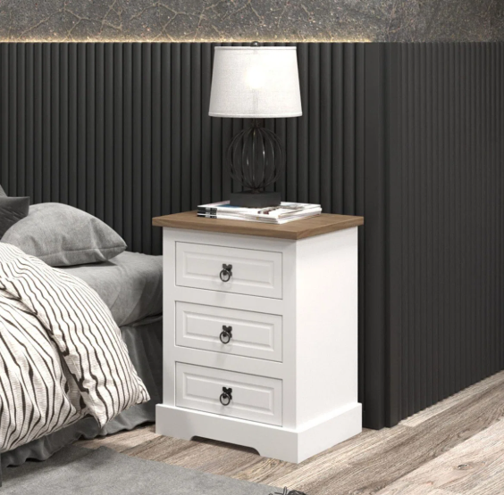 Cirillo 45cm W Manufactured Wood Bedside Table