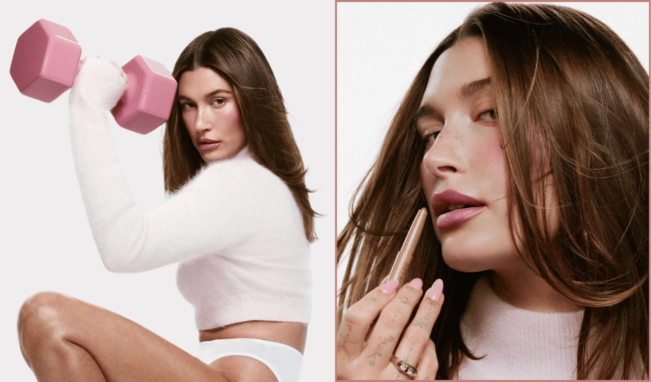 Hailey Bieber’s Glazed Lip Gloss Nails Shine at Rhode Lip Liner Launch